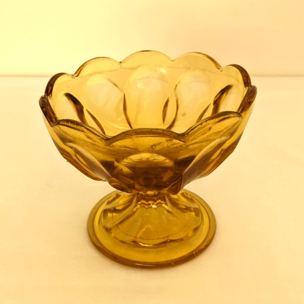 Anchor Hocking Fairfield Amber Glass Compote Dish